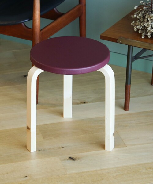 Artek / Stool 60 Leather & Wild Birch スツール（家具