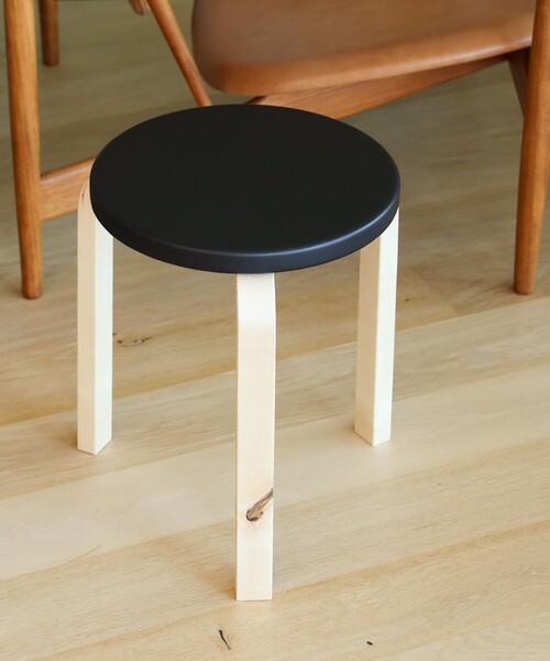 Artek / Stool 60 Leather & Wild Birch スツール（家具
