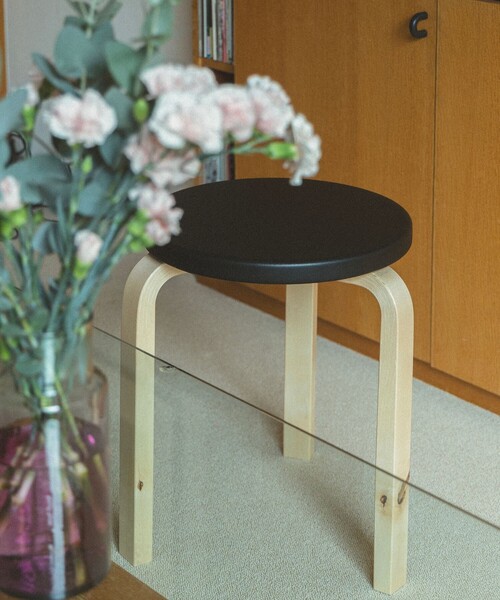 Artek / Stool 60 Leather & Wild Birch スツール（家具