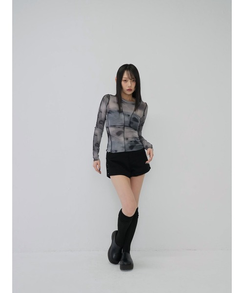 Enewd nina(エニュードニーナ)の「【zozo限定】ライン ニュアンスカラー シアー ロングトップス(Tシャツ/カットソー・レディース・カーキ/グレー/ブルー・FREE)」の11枚目の写真