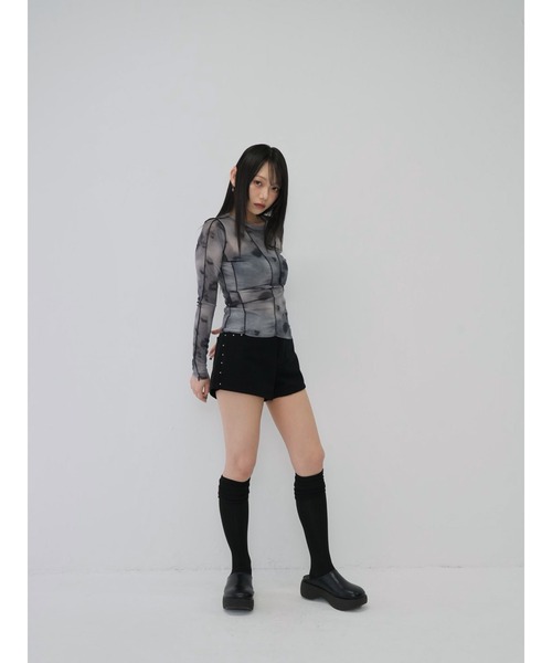 Enewd nina(エニュードニーナ)の「【zozo限定】ライン ニュアンスカラー シアー ロングトップス(Tシャツ/カットソー・レディース・カーキ/グレー/ブルー・FREE)」の18枚目の写真