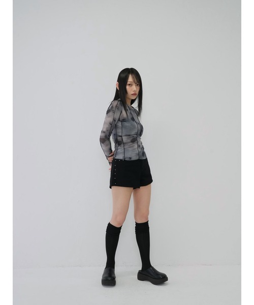 Enewd nina(エニュードニーナ)の「【zozo限定】ライン ニュアンスカラー シアー ロングトップス(Tシャツ/カットソー・レディース・カーキ/グレー/ブルー・FREE)」の19枚目の写真