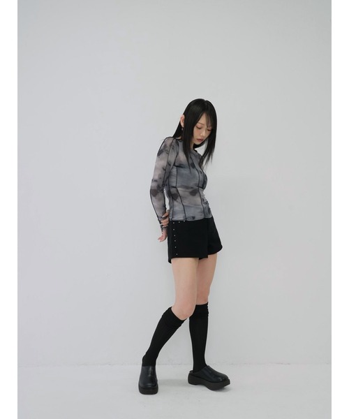 Enewd nina(エニュードニーナ)の「【zozo限定】ライン ニュアンスカラー シアー ロングトップス(Tシャツ/カットソー・レディース・カーキ/グレー/ブルー・FREE)」の21枚目の写真