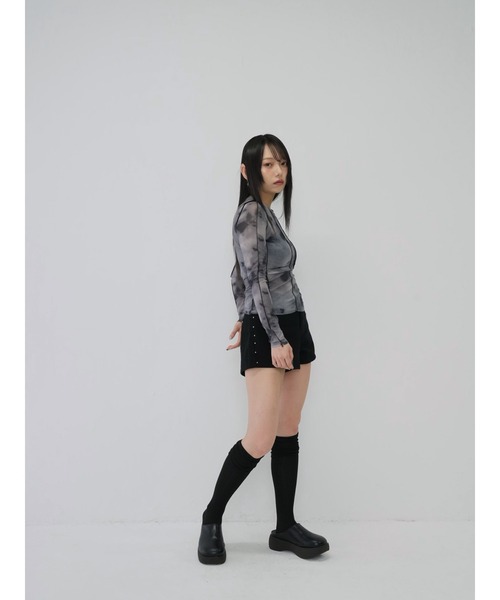 Enewd nina(エニュードニーナ)の「【zozo限定】ライン ニュアンスカラー シアー ロングトップス(Tシャツ/カットソー・レディース・カーキ/グレー/ブルー・FREE)」の22枚目の写真