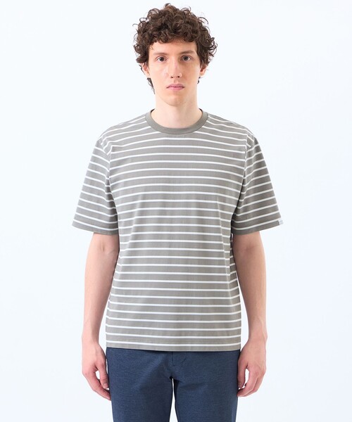 MACKINTOSH PHILOSOPHY（ﾏｯｷﾝﾄｯｼｭ ﾌｨﾛｿﾌｨｰ）の「ポップコーンボーダー クルーネックTシャツ（Tシャツ/カットソー・メンズ・グレー系その他2/オフホワイト/ブルー系その他7・38/40）」の14枚目の写真