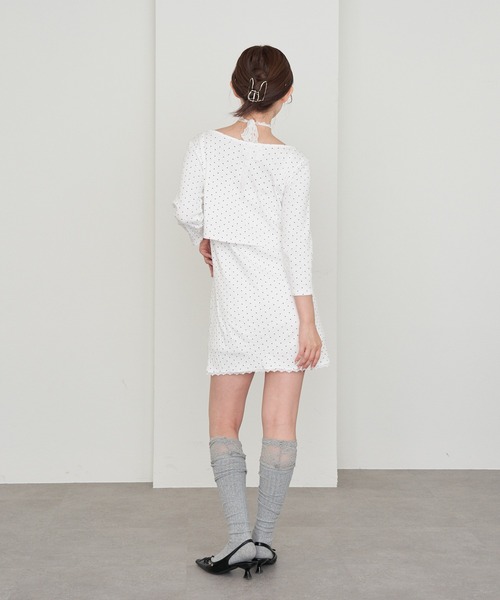 RAY CASSIN（レイカズン）の「【パット付き】キャミミニワンピースショートカーデセット（ワンピース・レディース・ネイビー/ホワイト系その他3/ホワイト・FREE）」の15枚目の写真