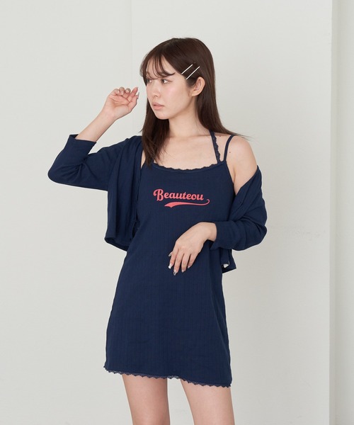 RAY CASSIN（レイカズン）の「【パット付き】キャミミニワンピースショートカーデセット（ワンピース・レディース・ネイビー/ホワイト系その他3/ホワイト・FREE）」の18枚目の写真