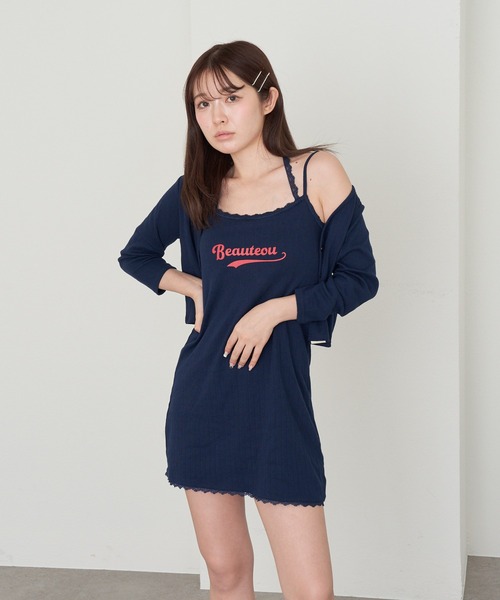 RAY CASSIN（レイカズン）の「【パット付き】キャミミニワンピースショートカーデセット（ワンピース・レディース・ネイビー/ホワイト系その他3/ホワイト・FREE）」の20枚目の写真