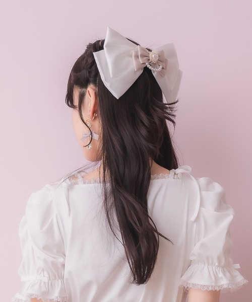 ROJITA（ロジータ）の「ダブルリボンバレッタ（バレッタ/ヘアクリップ・レディース・ホワイト/ブラック・FREE）」の7枚目の写真