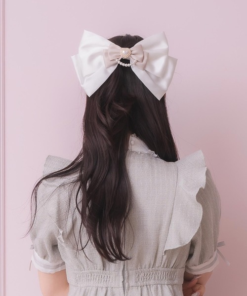 ROJITA（ロジータ）の「ダブルリボンバレッタ（バレッタ/ヘアクリップ・レディース・ホワイト/ブラック・FREE）」の14枚目の写真