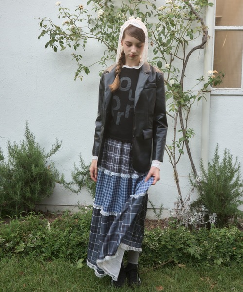 Birthday room（バースデイルーム）の「フェイクレザーテーラードジャケット/faux leather tailored jacket（テーラードジャケット・レディース・ブラック・FREE）」の6枚目の写真