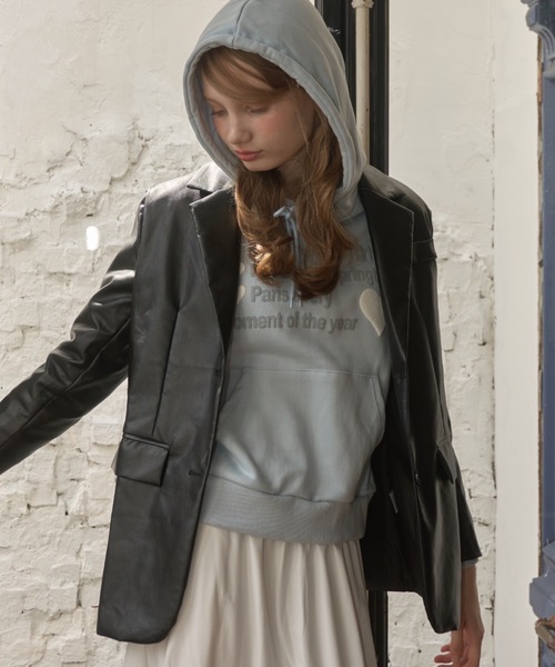 Birthday room（バースデイルーム）の「フェイクレザーテーラードジャケット/faux leather tailored jacket（テーラードジャケット・レディース・ブラック・FREE）」の19枚目の写真