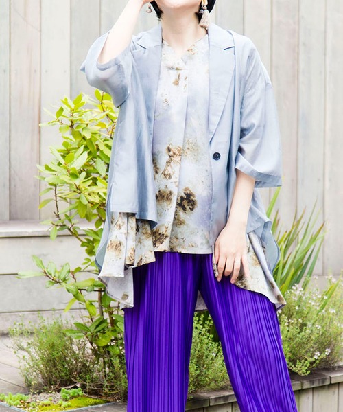 OSMOSIS(オズモーシス)の「シアーテーラードジャケット(テーラードジャケット・レディース・ブラック/グレー/ベビーピンク・ONE SIZE)」の3枚目の写真