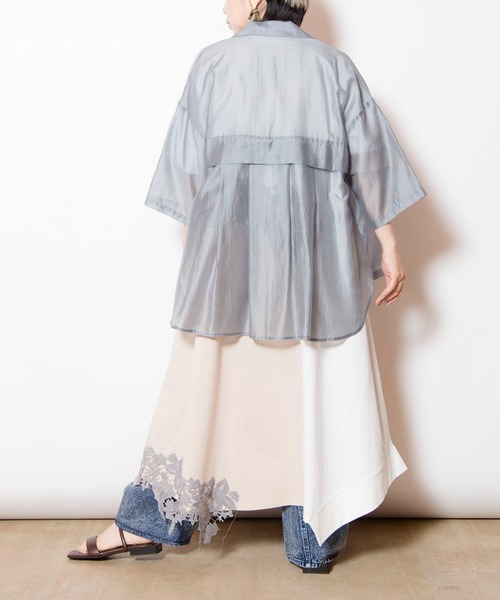 OSMOSIS(オズモーシス)の「シアーテーラードジャケット(テーラードジャケット・レディース・ブラック/グレー/ベビーピンク・ONE SIZE)」の9枚目の写真