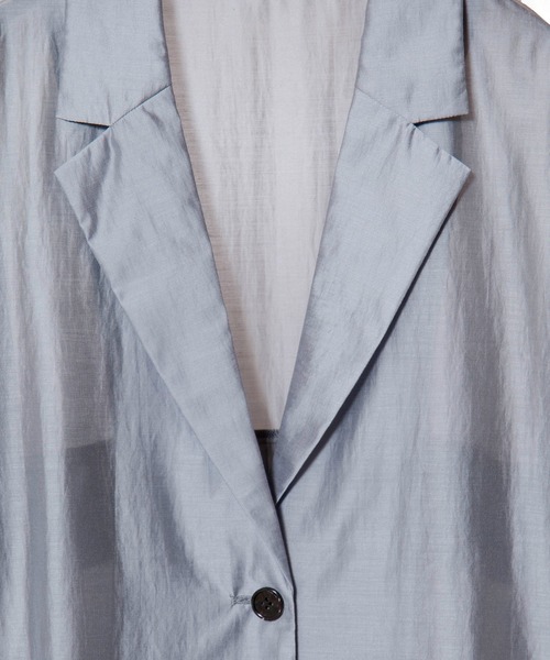 OSMOSIS(オズモーシス)の「シアーテーラードジャケット(テーラードジャケット・レディース・ブラック/グレー/ベビーピンク・ONE SIZE)」の7枚目の写真