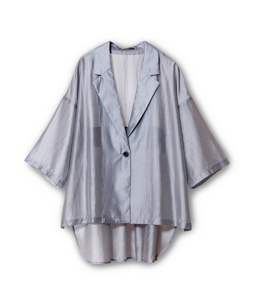 OSMOSIS(オズモーシス)の「シアーテーラードジャケット(テーラードジャケット・レディース・ブラック/グレー/ベビーピンク・ONE SIZE)」の5枚目の写真