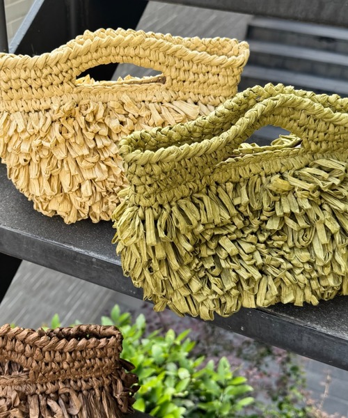 CIAOPANIC TYPY(チャオパニックティピー)の「■【Aguni】ペーパーフリンジBAG(ショルダーバッグ・レディース・ベージュ/ブラウン/カーキ・ONE SIZE)」の3枚目の写真