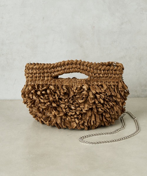 CIAOPANIC TYPY(チャオパニックティピー)の「■【Aguni】ペーパーフリンジBAG(ショルダーバッグ・レディース・ベージュ/ブラウン/カーキ・ONE SIZE)」の8枚目の写真