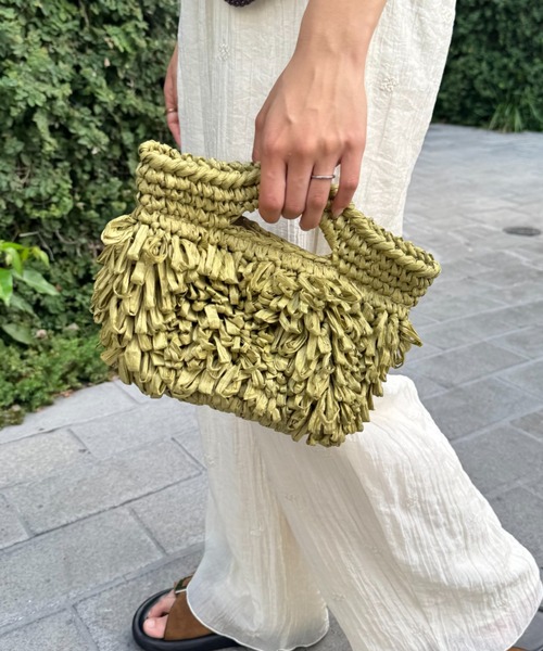 CIAOPANIC TYPY(チャオパニックティピー)の「■【Aguni】ペーパーフリンジBAG(ショルダーバッグ・レディース・ベージュ/ブラウン/カーキ・ONE SIZE)」の7枚目の写真