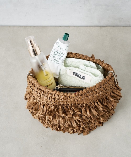 CIAOPANIC TYPY(チャオパニックティピー)の「■【Aguni】ペーパーフリンジBAG(ショルダーバッグ・レディース・ベージュ/ブラウン/カーキ・ONE SIZE)」の4枚目の写真