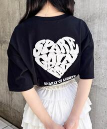 バックハート貼付チュニックTシャツ