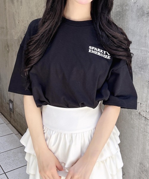 INGNI（イング）の「バックハート貼付チュニックTシャツ（Tシャツ/カットソー・レディース・ブラック×ホワイト/ホワイト×ピンク/ホワイト×レッド/ホワイト×ブルー・M）」の8枚目の写真