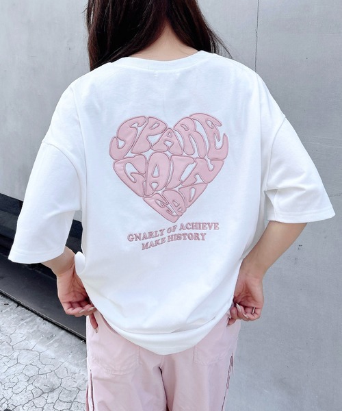 INGNI（イング）の「バックハート貼付チュニックTシャツ（Tシャツ/カットソー・レディース・ブラック×ホワイト/ホワイト×ピンク/ホワイト×レッド/ホワイト×ブルー・M）」の16枚目の写真
