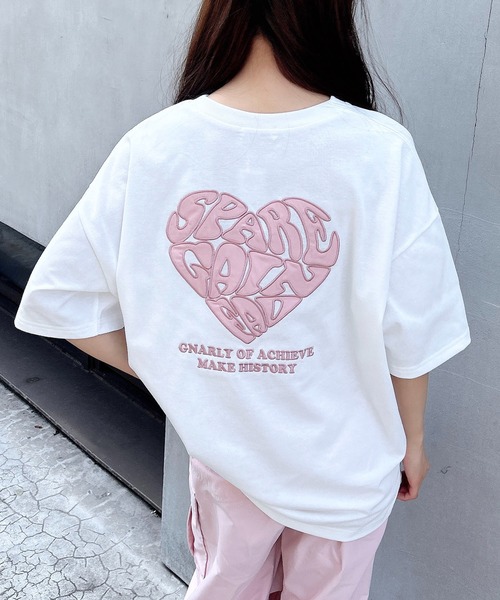 INGNI（イング）の「バックハート貼付チュニックTシャツ（Tシャツ/カットソー・レディース・ブラック×ホワイト/ホワイト×ピンク/ホワイト×レッド/ホワイト×ブルー・M）」の13枚目の写真