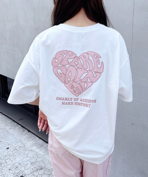 INGNI（イング）の「バックハート貼付チュニックTシャツ（Tシャツ/カットソー・レディース・ブラック×ホワイト/ホワイト×ピンク/ホワイト×レッド/ホワイト×ブルー・M）」の12枚目の写真