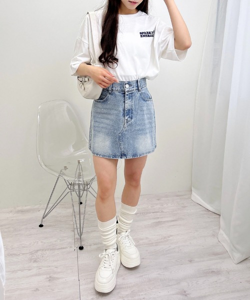 INGNI（イング）の「バックハート貼付チュニックTシャツ（Tシャツ/カットソー・レディース・ブラック×ホワイト/ホワイト×ピンク/ホワイト×レッド/ホワイト×ブルー・M）」の17枚目の写真