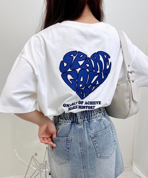 INGNI（イング）の「バックハート貼付チュニックTシャツ（Tシャツ/カットソー・レディース・ブラック×ホワイト/ホワイト×ピンク/ホワイト×レッド/ホワイト×ブルー・M）」の22枚目の写真