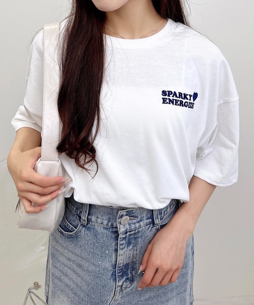 INGNI（イング）の「バックハート貼付チュニックTシャツ（Tシャツ/カットソー・レディース・ブラック×ホワイト/ホワイト×ピンク/ホワイト×レッド/ホワイト×ブルー・M）」の21枚目の写真