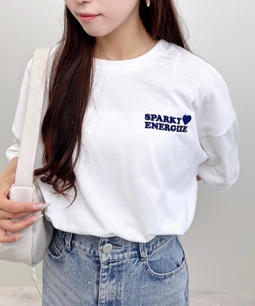 INGNI（イング）の「バックハート貼付チュニックTシャツ（Tシャツ/カットソー・レディース・ブラック×ホワイト/ホワイト×ピンク/ホワイト×レッド/ホワイト×ブルー・M）」の20枚目の写真