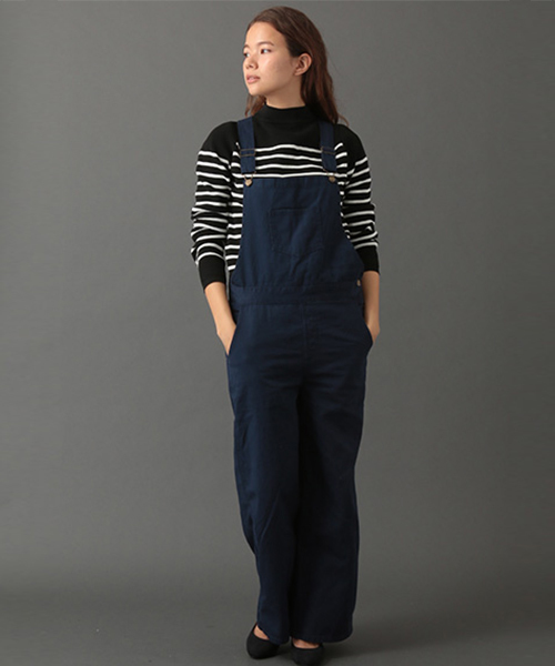 SEVENDAYS=SUNDAY（セブンデイズサンデイ）の「綿ツイル　オーバーオール（サロペット/オーバーオール・レディース・ネイビー/ブラック/カーキ・LARGE/MEDIUM）」の3枚目の写真