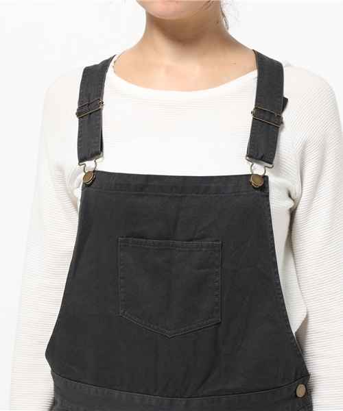 SEVENDAYS=SUNDAY（セブンデイズサンデイ）の「綿ツイル　オーバーオール（サロペット/オーバーオール・レディース・ネイビー/ブラック/カーキ・LARGE/MEDIUM）」の8枚目の写真