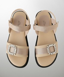 HUIT bouquet（ユイット）の「セレクト ビジュー スクエアバックル サンダル HUIT（サンダル）」