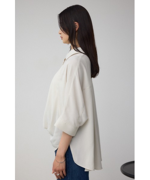 楊柳タックヘムコクーンシャツ/レディース/トップス シャツ　ブラウス  5分・7分袖 楊柳タックヘムコクーンシャツ（シャツ/ブラウス）｜AZUL BY