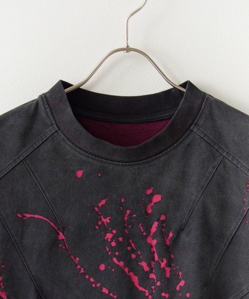 Theater code（シアターコード）の「Layered style damaged tops / レイヤード風ダメージトップス（Tシャツ/カットソー・メンズ・ピンク/イエロー・M/L）」の10枚目の写真