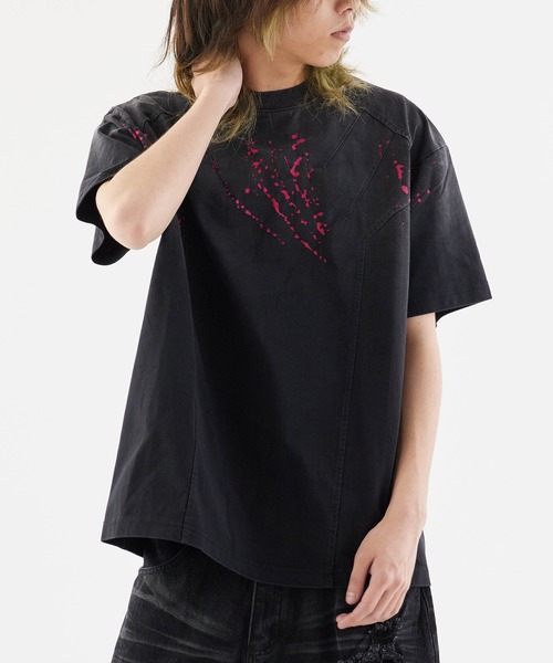Theater code（シアターコード）の「Layered style damaged tops / レイヤード風ダメージトップス（Tシャツ/カットソー・メンズ・ピンク/イエロー・M/L）」の8枚目の写真