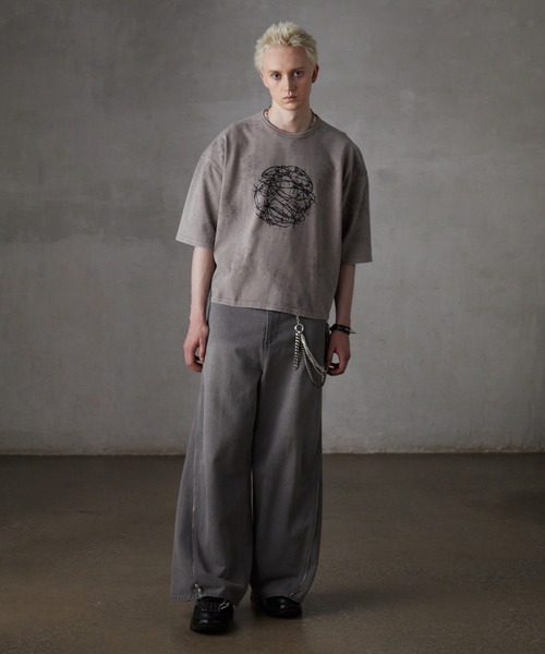 【GRANCY】グラフィックデザインリバーシブルTシャツ ブラウン S GRANCY tシャツ 「GRANCY」Graphic Design Reversible T-shirt