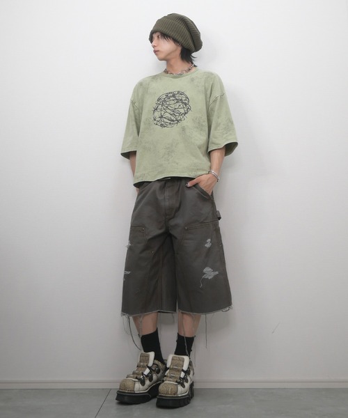 【GRANCY】グラフィックデザインリバーシブルTシャツ ブラウン M GRANCYグラフィックデザインリバーシブルTシャツM （GRANCY t