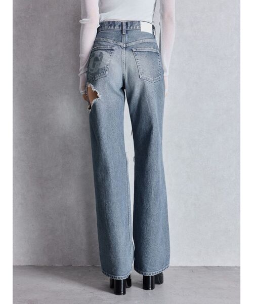 GYDA（ジェイダ）の「ハイウエスト tear up damageストレートワイドデニムパンツ（デニムパンツ・レディース・ブラック/ブルー・SMALL/MEDIUM）」の15枚目の写真