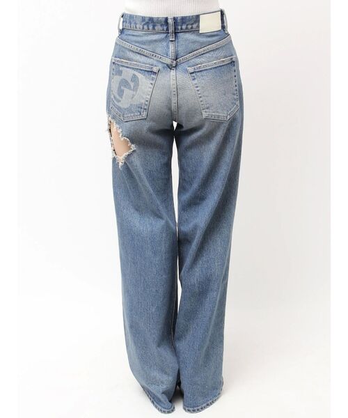 GYDA（ジェイダ）の「ハイウエスト tear up damageストレートワイドデニムパンツ（デニムパンツ・レディース・ブラック/ブルー・SMALL/MEDIUM）」の21枚目の写真
