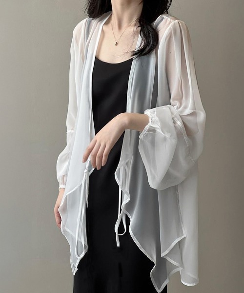 Miniministore（ミニミニストア）の「シアーカーディガン レディース薄手羽織り（カーディガン/ボレロ・レディース・ベージュ/ブラック/ホワイト・FREE）」の2枚目の写真