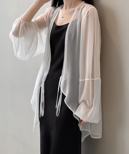Miniministore（ミニミニストア）の「シアーカーディガン レディース薄手羽織り（カーディガン/ボレロ・レディース・ベージュ/ブラック/ホワイト・FREE）」の21枚目の写真