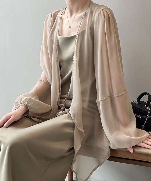 Miniministore（ミニミニストア）の「シアーカーディガン レディース薄手羽織り（カーディガン/ボレロ・レディース・ベージュ/ブラック/ホワイト・FREE）」の7枚目の写真