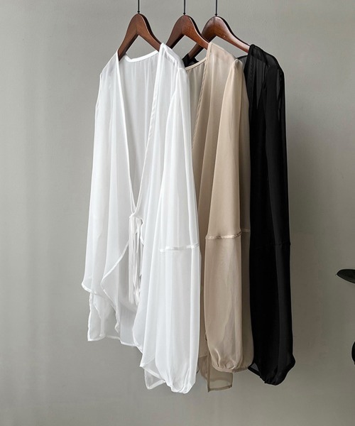 Miniministore（ミニミニストア）の「シアーカーディガン レディース薄手羽織り（カーディガン/ボレロ・レディース・ベージュ/ブラック/ホワイト・FREE）」の10枚目の写真