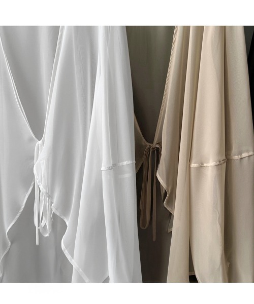 Miniministore（ミニミニストア）の「シアーカーディガン レディース薄手羽織り（カーディガン/ボレロ・レディース・ベージュ/ブラック/ホワイト・FREE）」の11枚目の写真