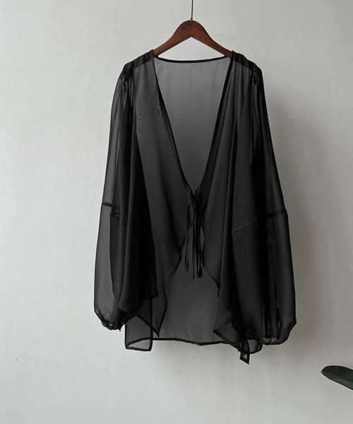 Miniministore（ミニミニストア）の「シアーカーディガン レディース薄手羽織り（カーディガン/ボレロ・レディース・ベージュ/ブラック/ホワイト・FREE）」の12枚目の写真