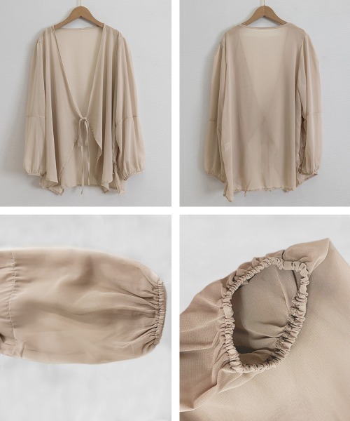 Miniministore（ミニミニストア）の「シアーカーディガン レディース薄手羽織り（カーディガン/ボレロ・レディース・ベージュ/ブラック/ホワイト・FREE）」の14枚目の写真